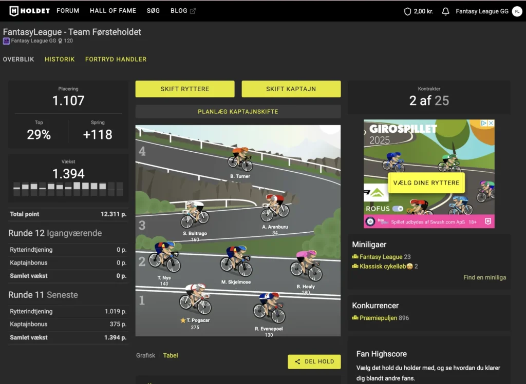 Klassiker Manager Runde 12 - Optakt Liege Bastogne Liege 2025 - Nyheder