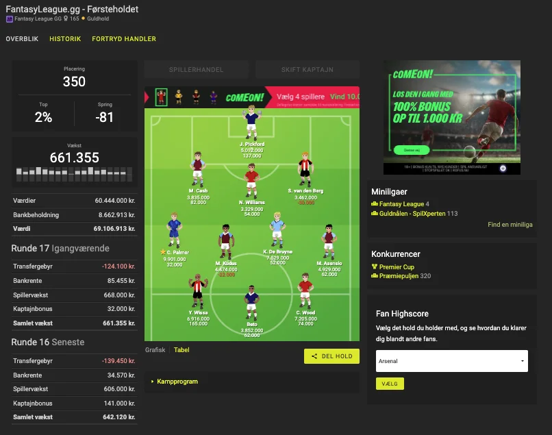 Premier Manager – Runde 18 optakt - Forventet Startopstillinger - FantasyLeague
