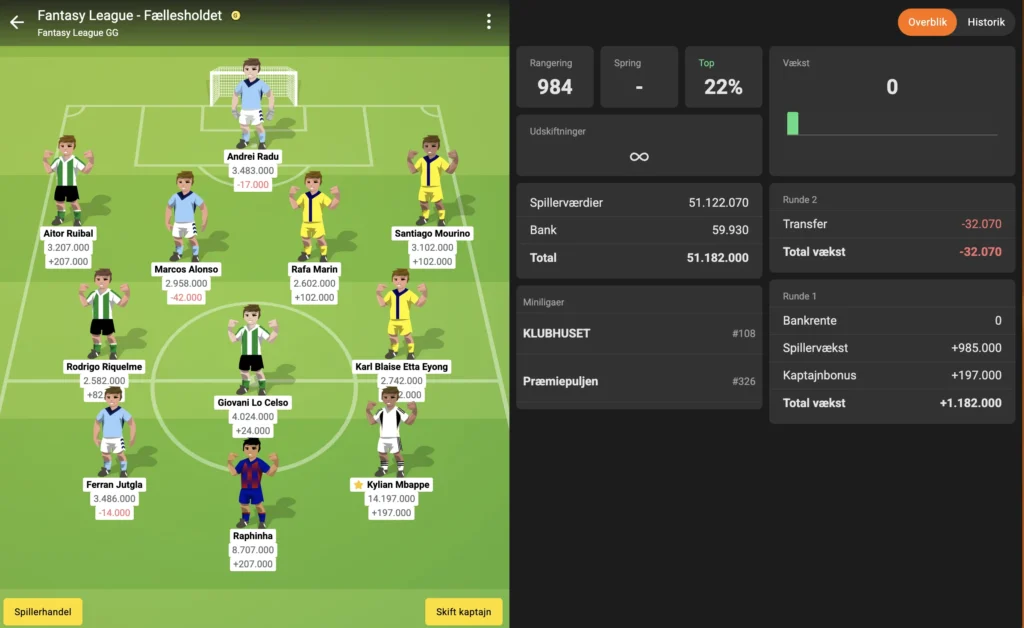 La Liga optakt – Liga Manager runde 2 - Andre Spil - FantasyLeague