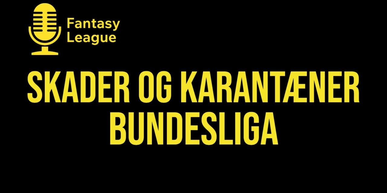 Bundesliga skader og karantæner før 8. runde