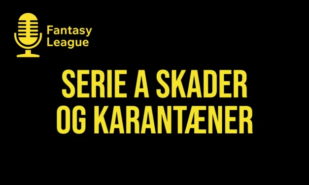 Serie A skader og karantæner før 9. runde