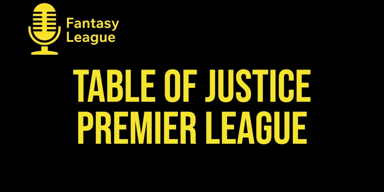 Table of justice Premier League 2026/27: xG-tabel